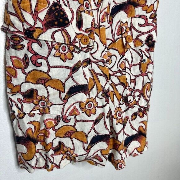 House Of Harlow 1960 Linen Blend Floral Print Sleeveless Romper Size 6 Women - Picture 4 of 12